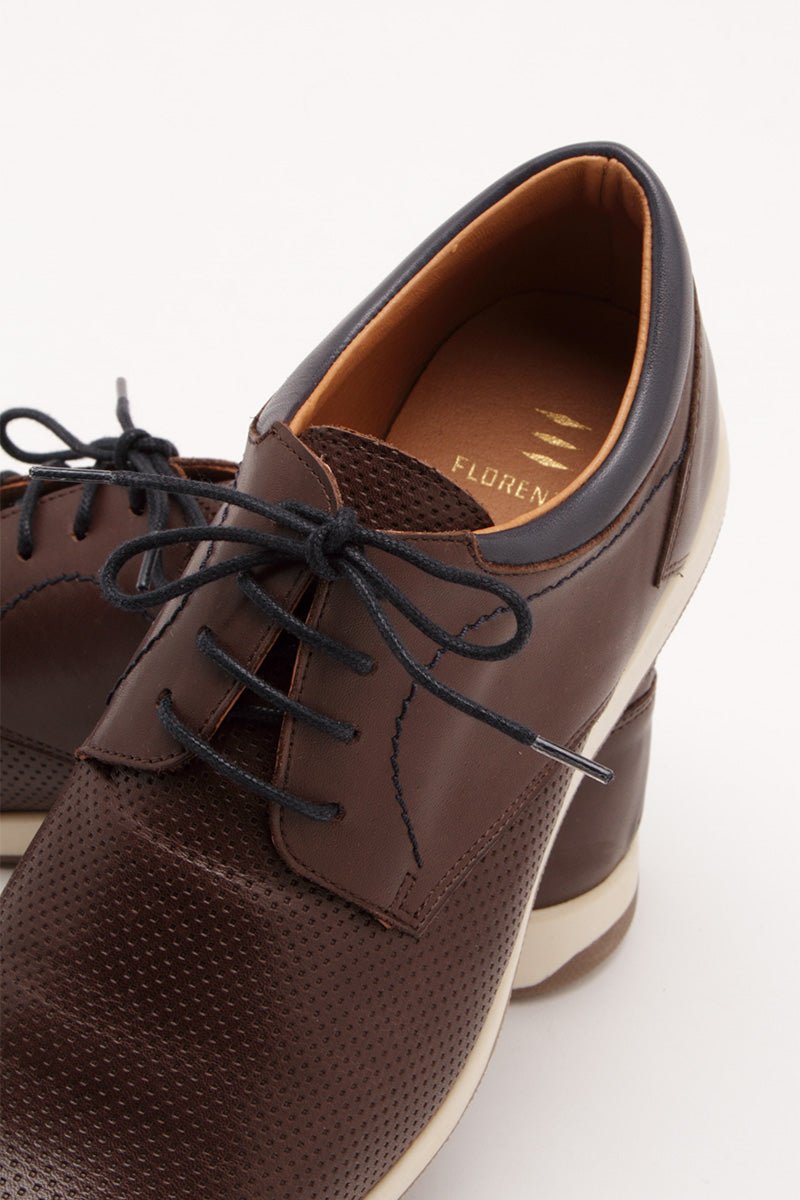 Derby Shoes with Contrast Details - Men's Lace Up at Menzclub