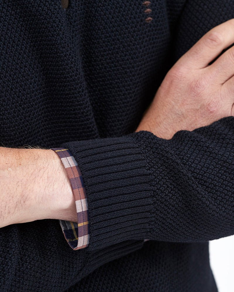 Half-Zip Jumper with Contrast Details - Men's Knitwear at Menzclub
