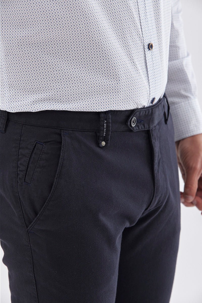 Sport Chino Trouser with Textured Weave - Men's Pants at Menzclub