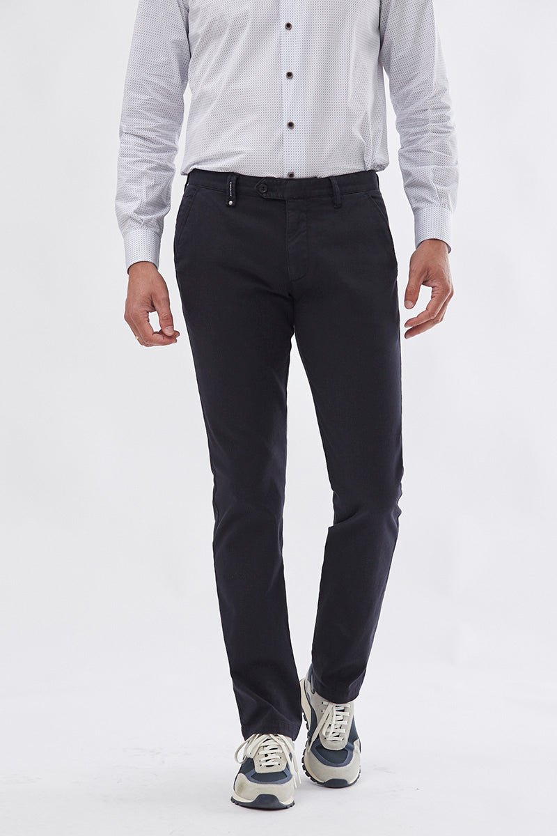 Sport Chino Trouser with Textured Weave - Men's Pants at Menzclub