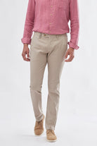 Sport Chino Trouser with Textured Weave - Men's Pants at Menzclub