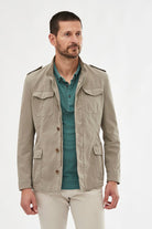 Textured Safari Jacket - Men's Casual Jacket at Menzclub