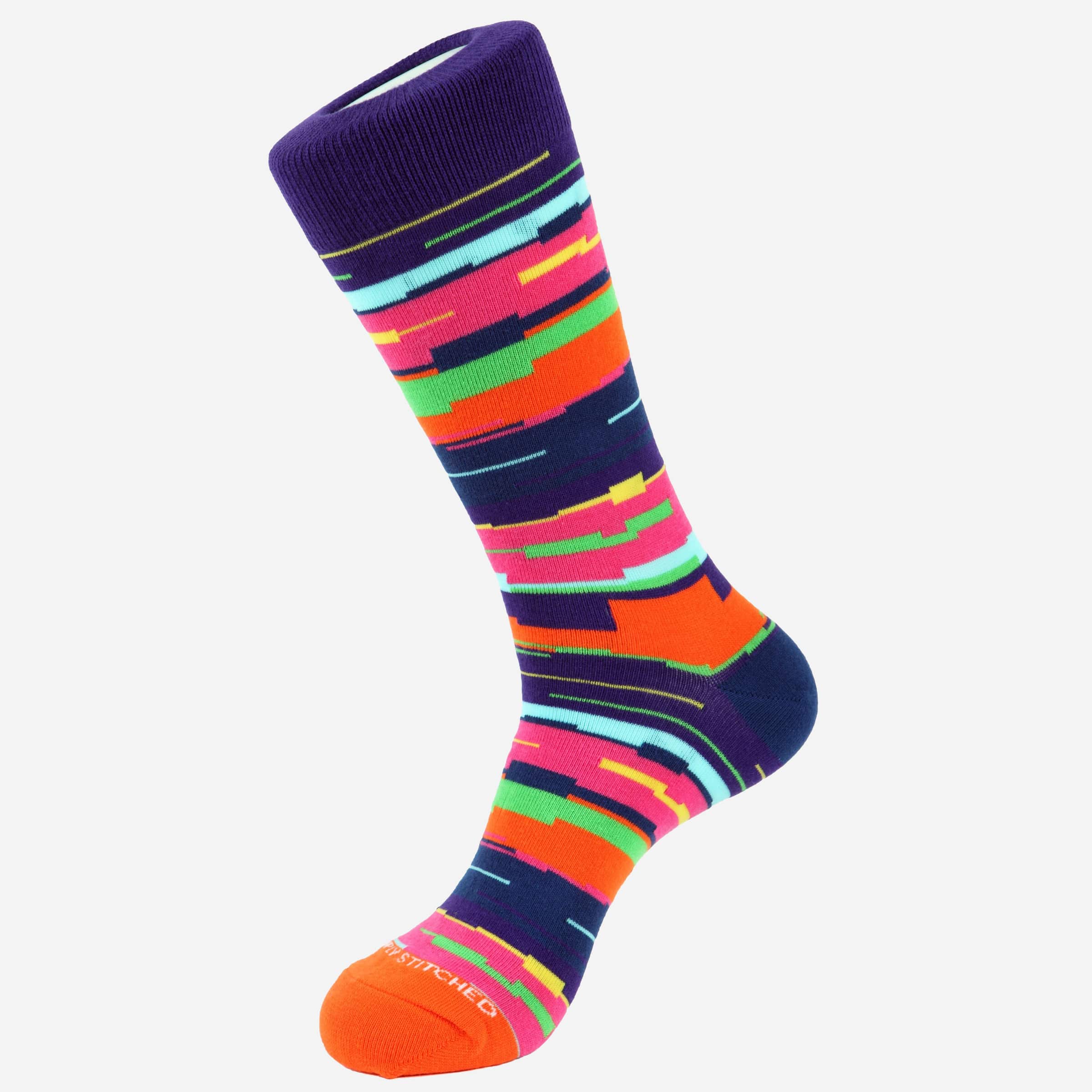 Glitch Stripe Socks - Men's Socks at Menzclub