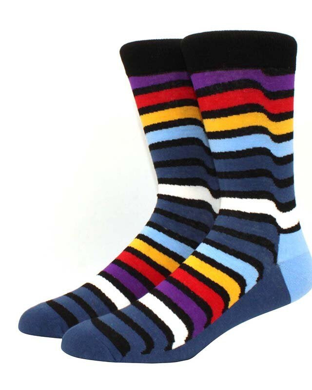 Horiztonal Wave Socks - Men's Socks at Menzclub