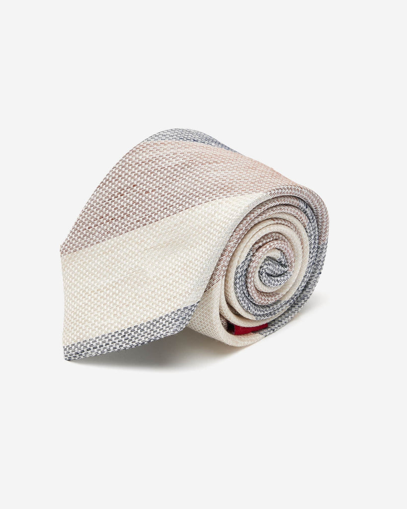 Beige Thick Stripe Silk Tie - Buy Men's Ties online at Menzclub