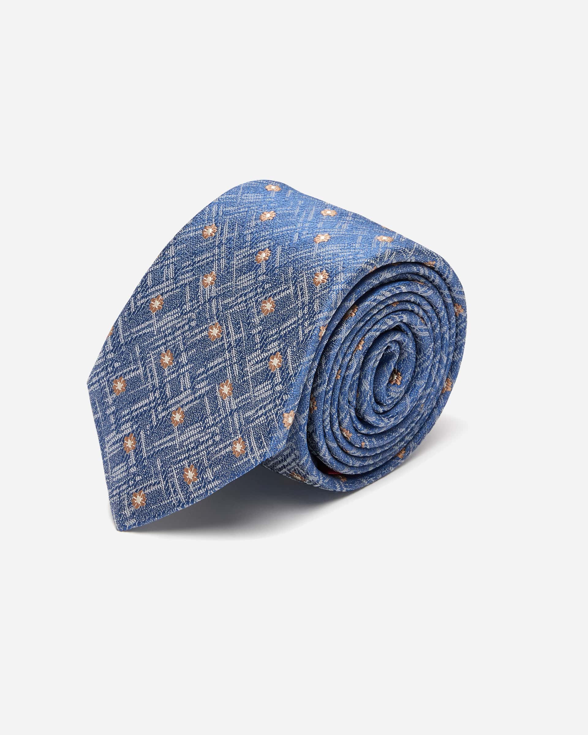 Blue Geometric Silk Tie - Men's Ties at Menzclub