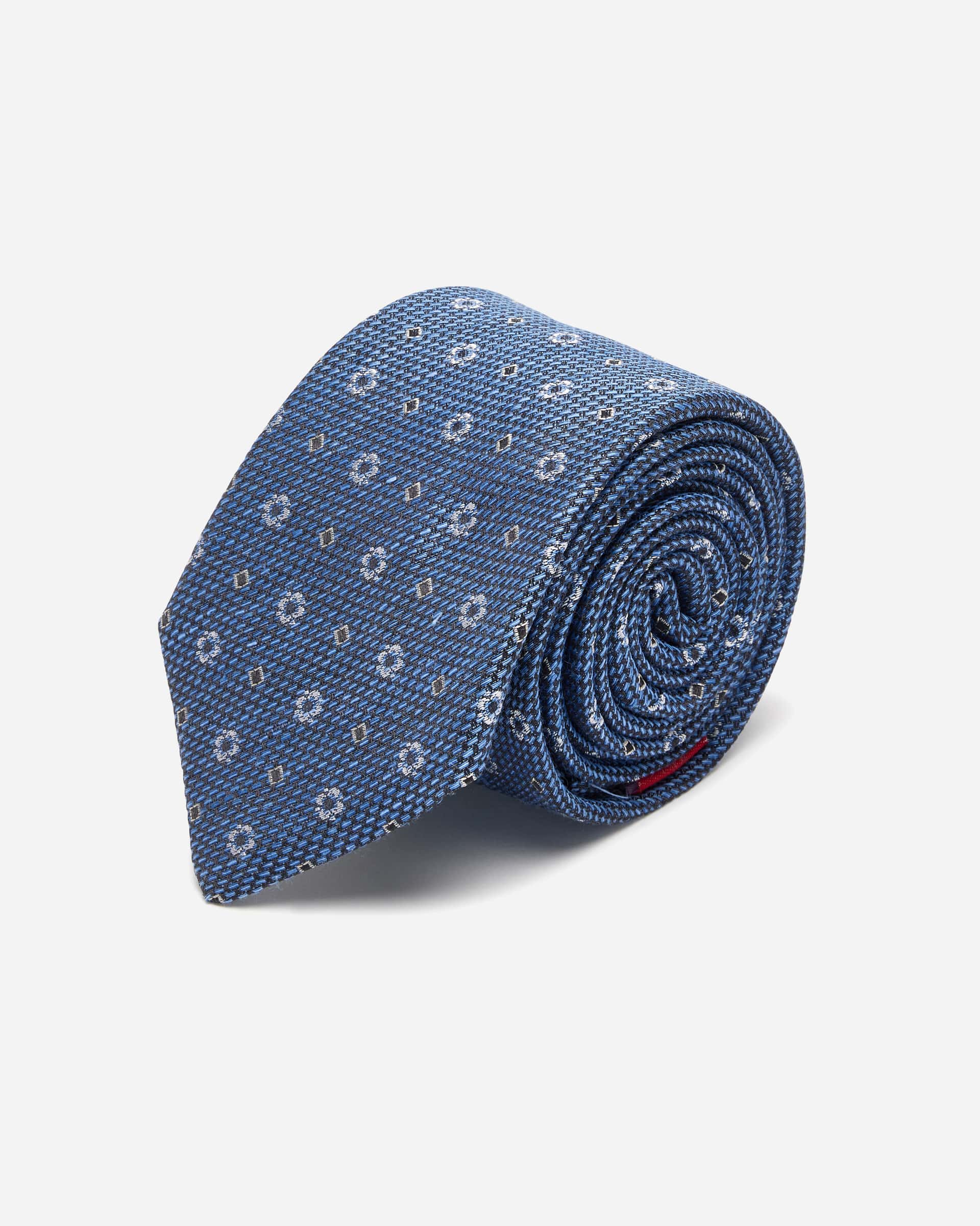 Blue Motif Silk Tie - Men's Ties at Menzclub