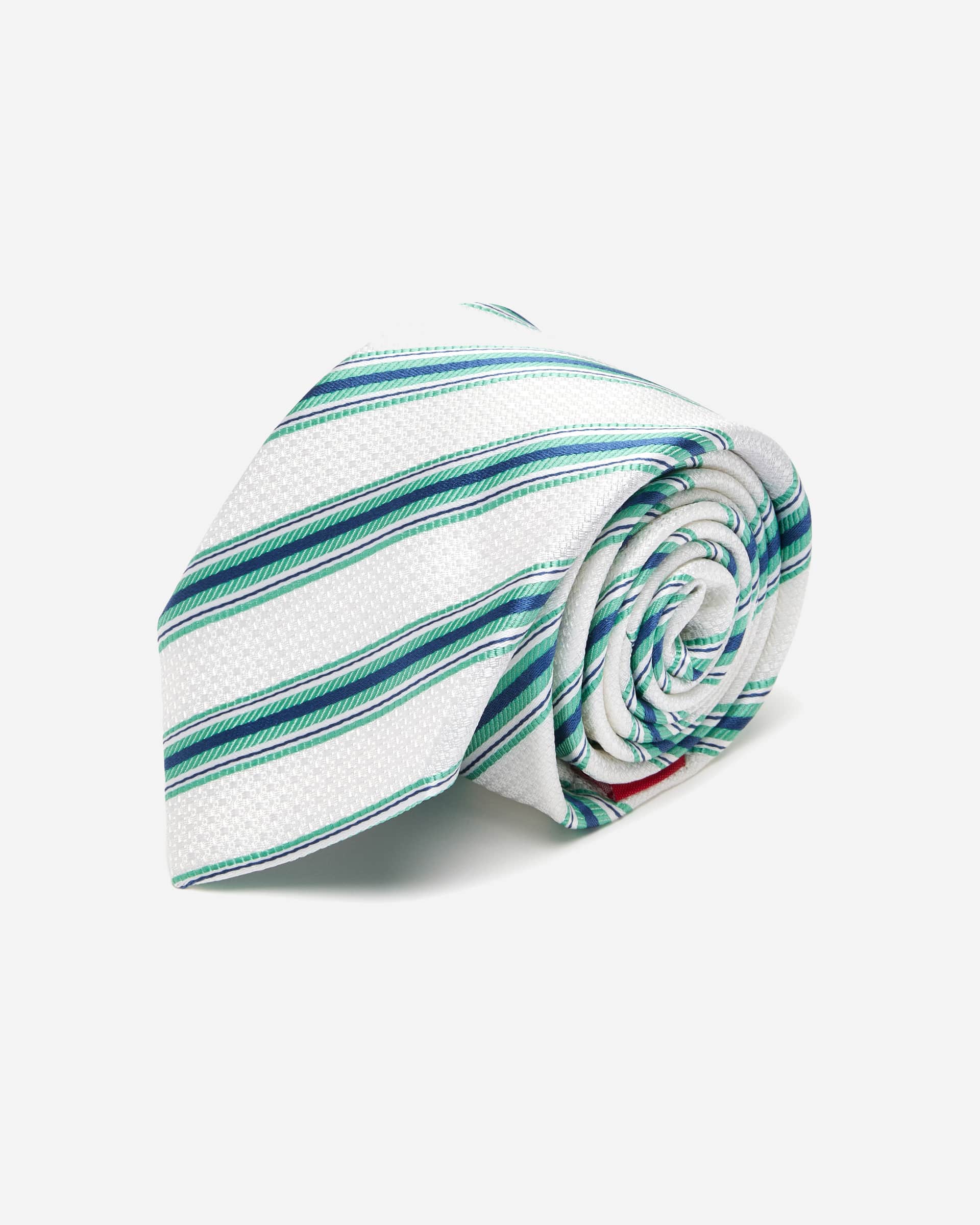 Green Stripe Silk Tie - Men's Ties at Menzclub