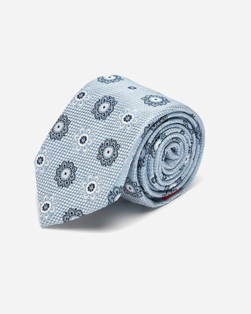 Light Blue Motif Silk Tie - Buy Men's Ties online at Menzclub