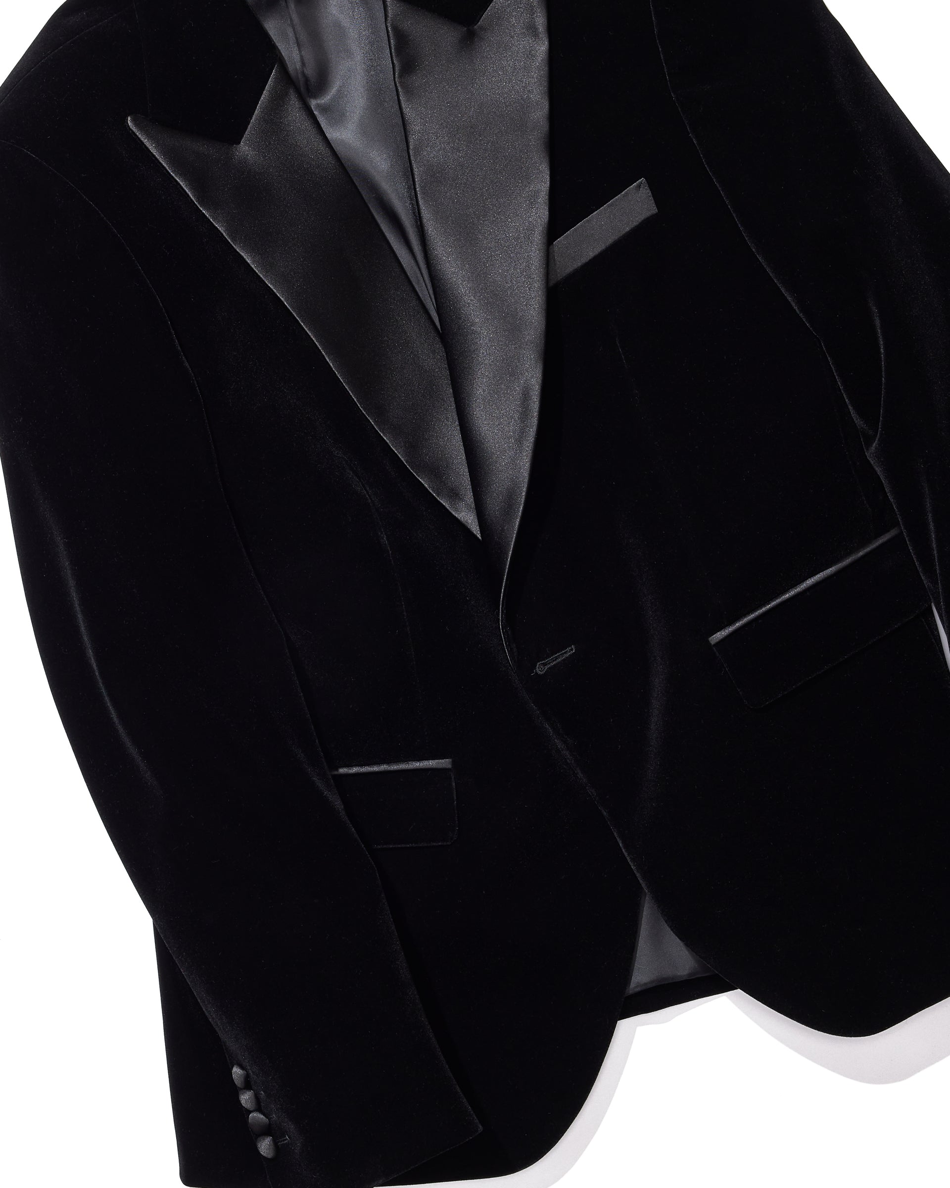 Pearl Wedding Suits Peak Lapel Blazer for Men Black Velvet Formal