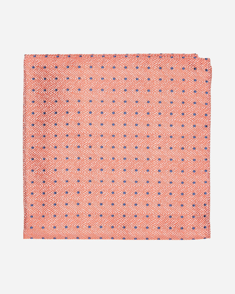 Salmon Herringbone with Dot Silk Pocket Square - Buy Men's Pocket Squares online at Menzclub