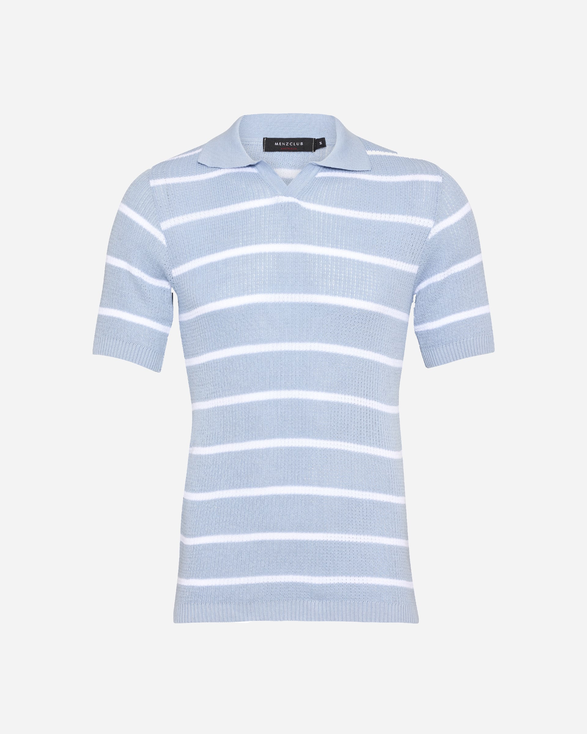 Stripe Knitted Polo - Men's Polo Shirts at Menzclub