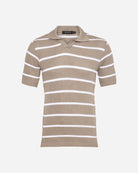 Stripe Knitted Polo - Men's Polo Shirts at Menzclub