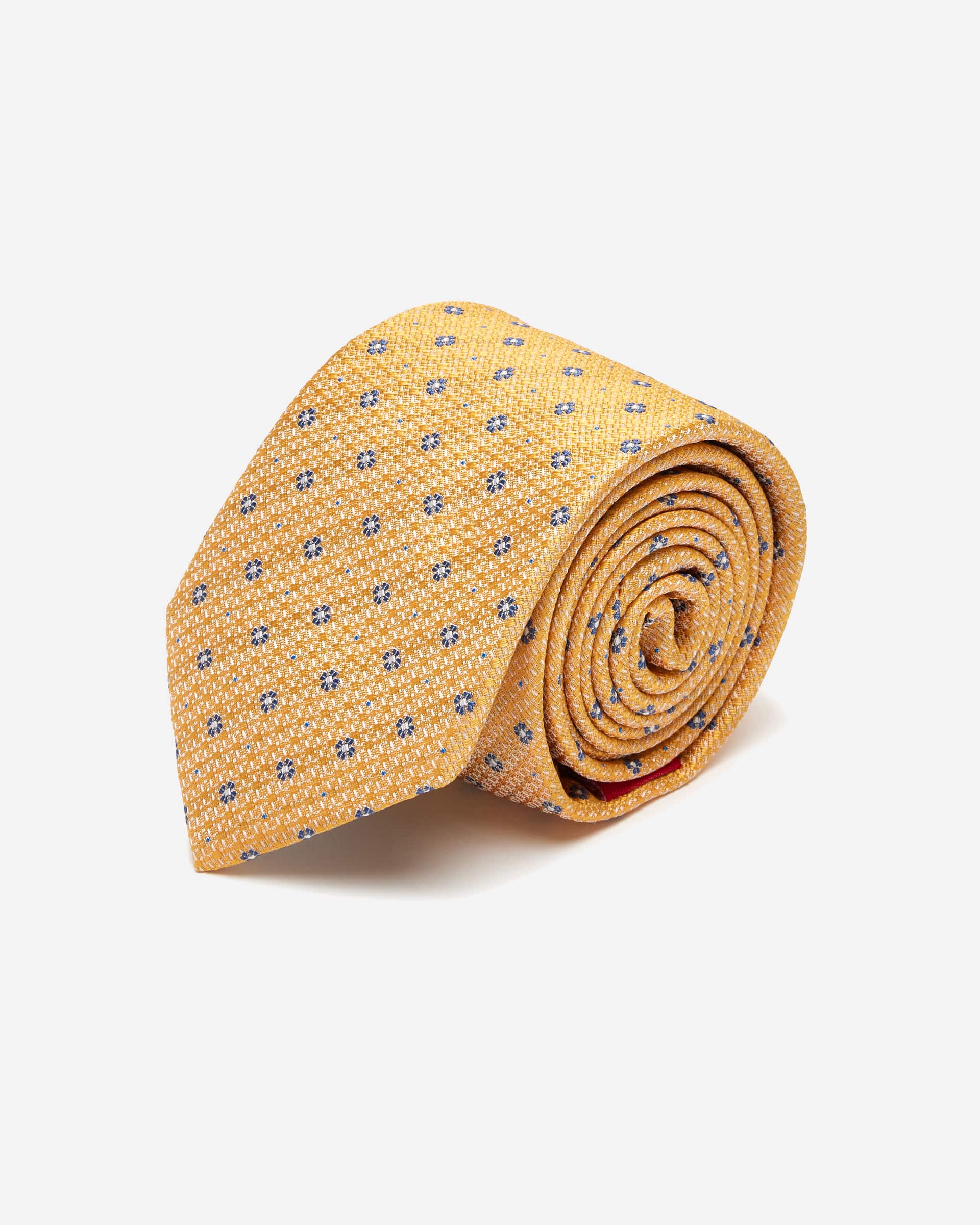 Yellow Geometric Silk Tie - Men's Ties at Menzclub