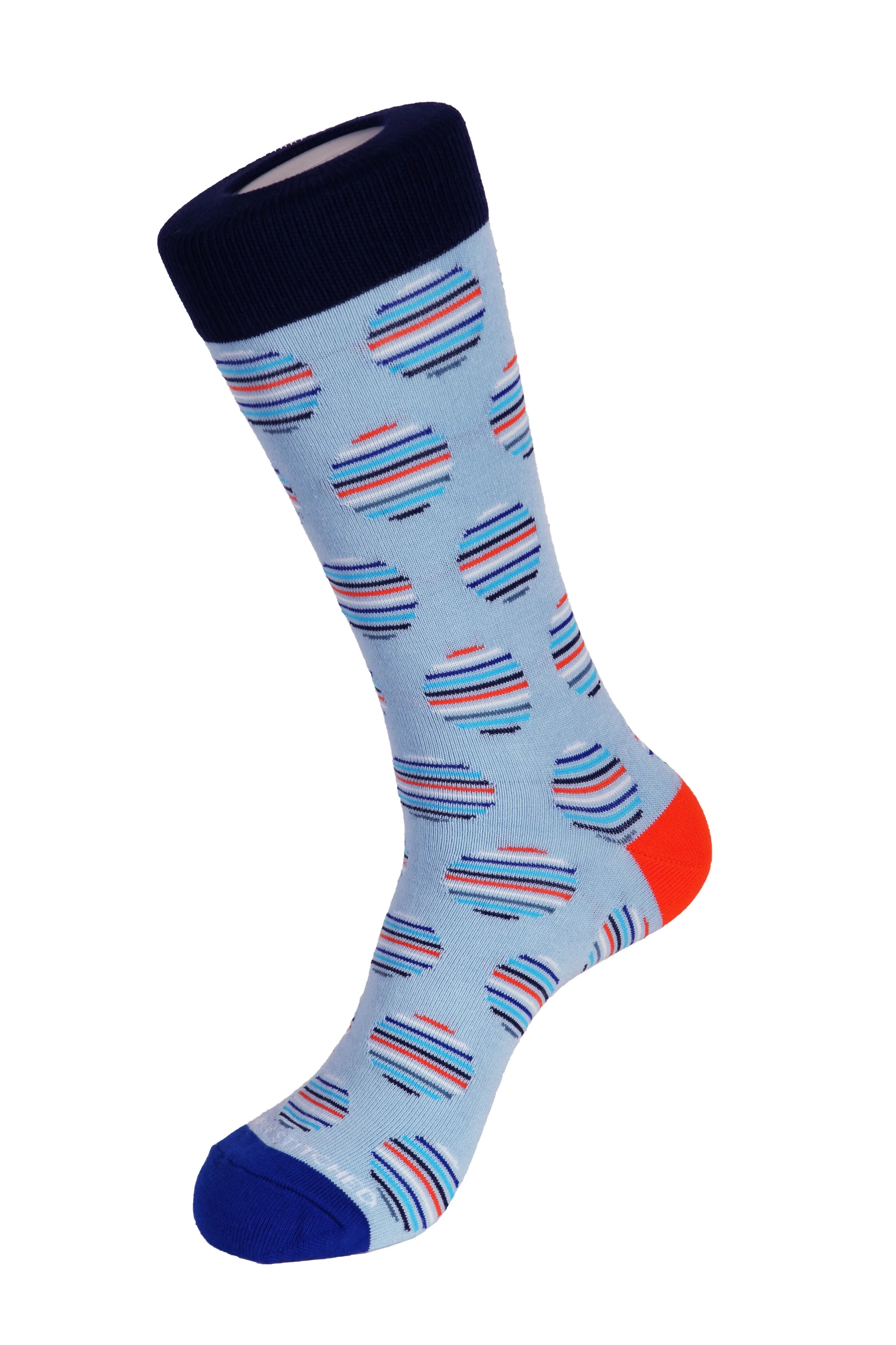 Striped Polka Dot Socks - Men's Socks at Menzclub