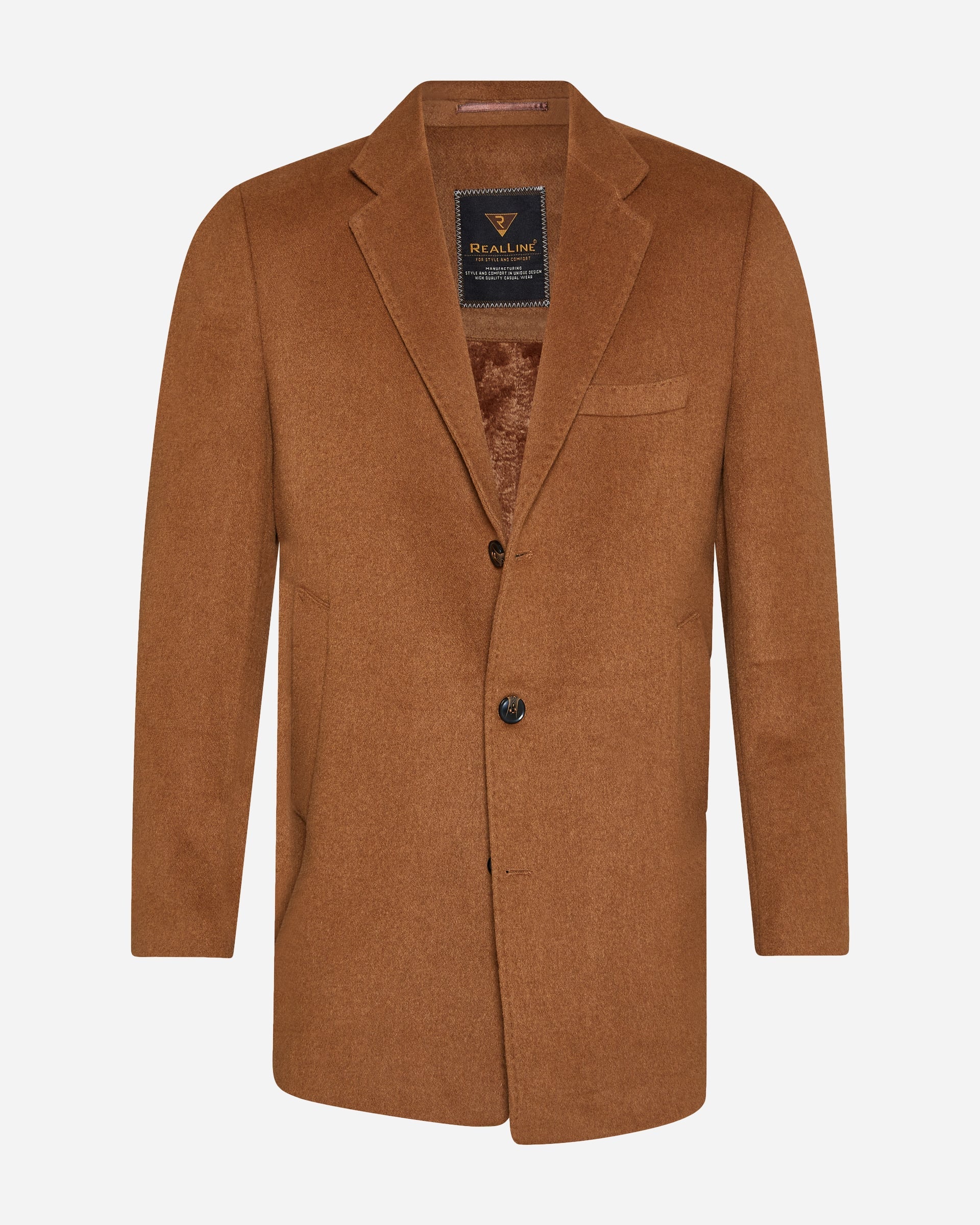 Three Button Overcoat - Men's Coats at Menzclub