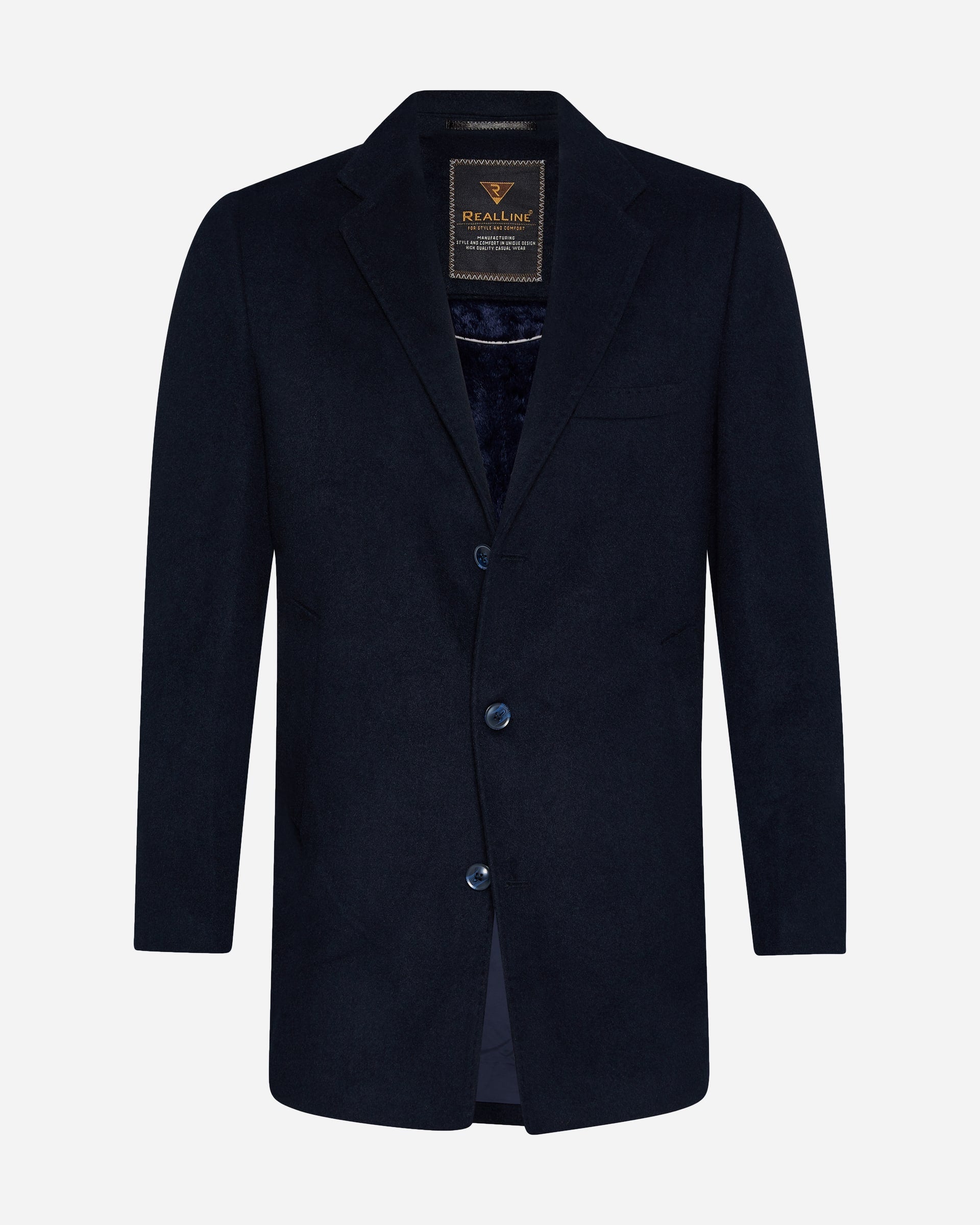 Three Button Overcoat - Men's Coats at Menzclub
