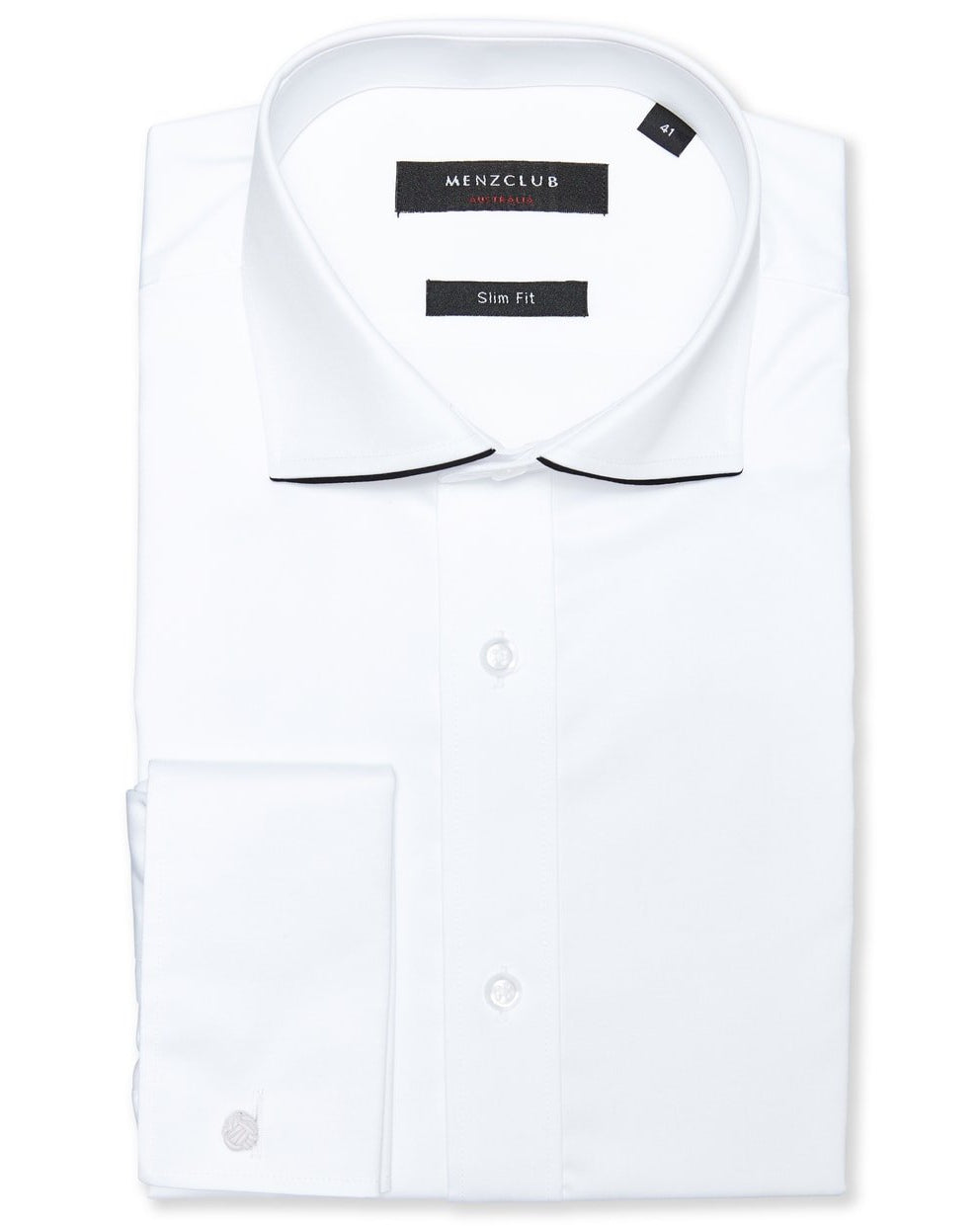 White Shirt with Collar Trim - Men's Formal Shirts at Menzclub