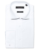White Shirt with Collar Trim - Men's Formal Shirts at Menzclub